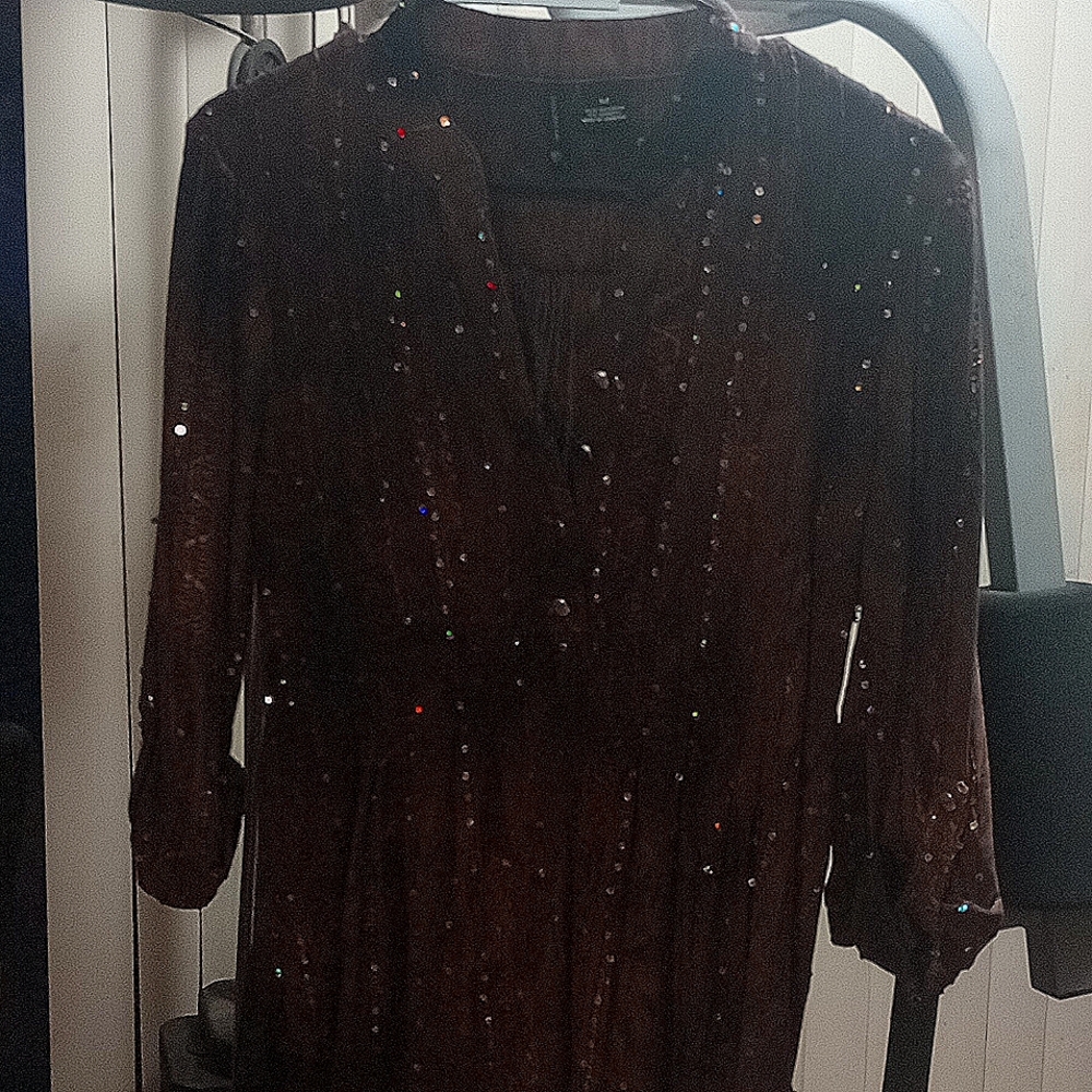 Brown medium new directions sparkly shirt